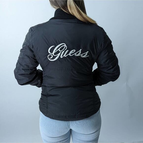 Vintage Y2K Guess Jeans Nylon Puffer Jacket - L - Picture 1 of 12